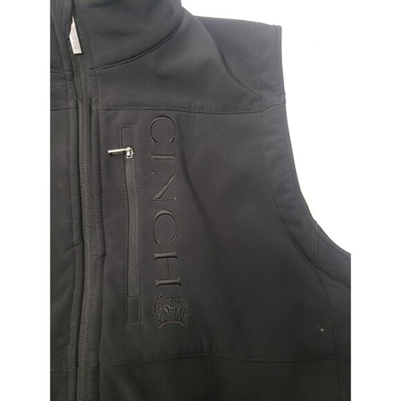 Cinch Mens Concealed Carry Bonded  Double Black Softshell Vest Size Small - Picture 4 of 16